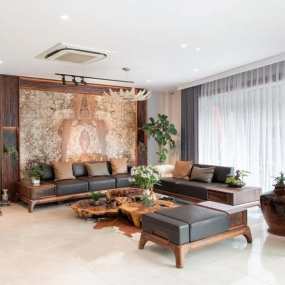 Bộ sofa gỗ Óc chó cao cấp Pula